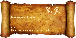 Neuman Gábor névjegykártya